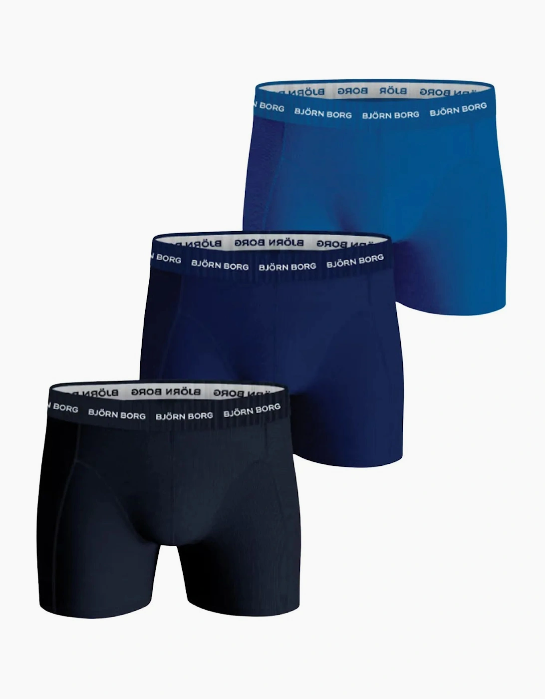 Bjorn Borg Men's Black/Navy 3-Pack Classic Logo Boxer Briefs, Blue Combination - Size 37/36/32