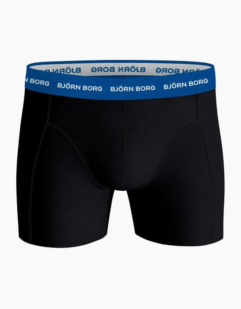 3-Pack Contrast Waistband Boxer Briefs, Black w/ red/blue/navy