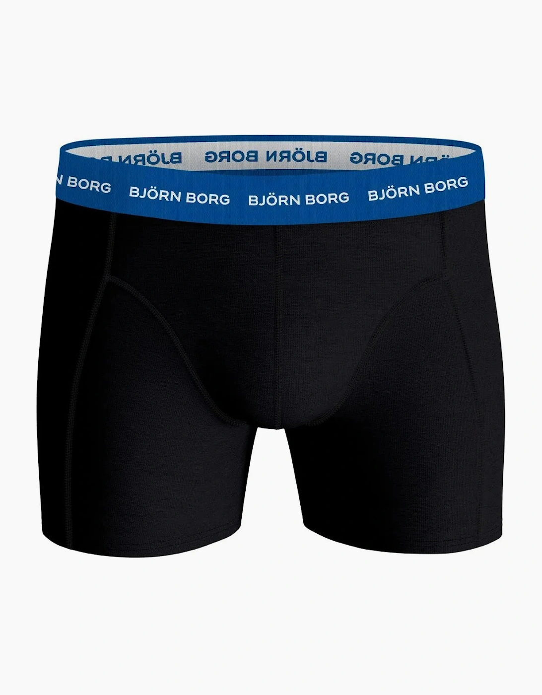 3-Pack Contrast Waistband Boxer Briefs, Black w/ red/blue/navy