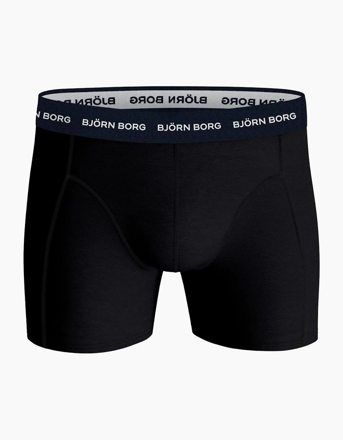 3-Pack Contrast Waistband Boxer Briefs, Black w/ red/blue/navy