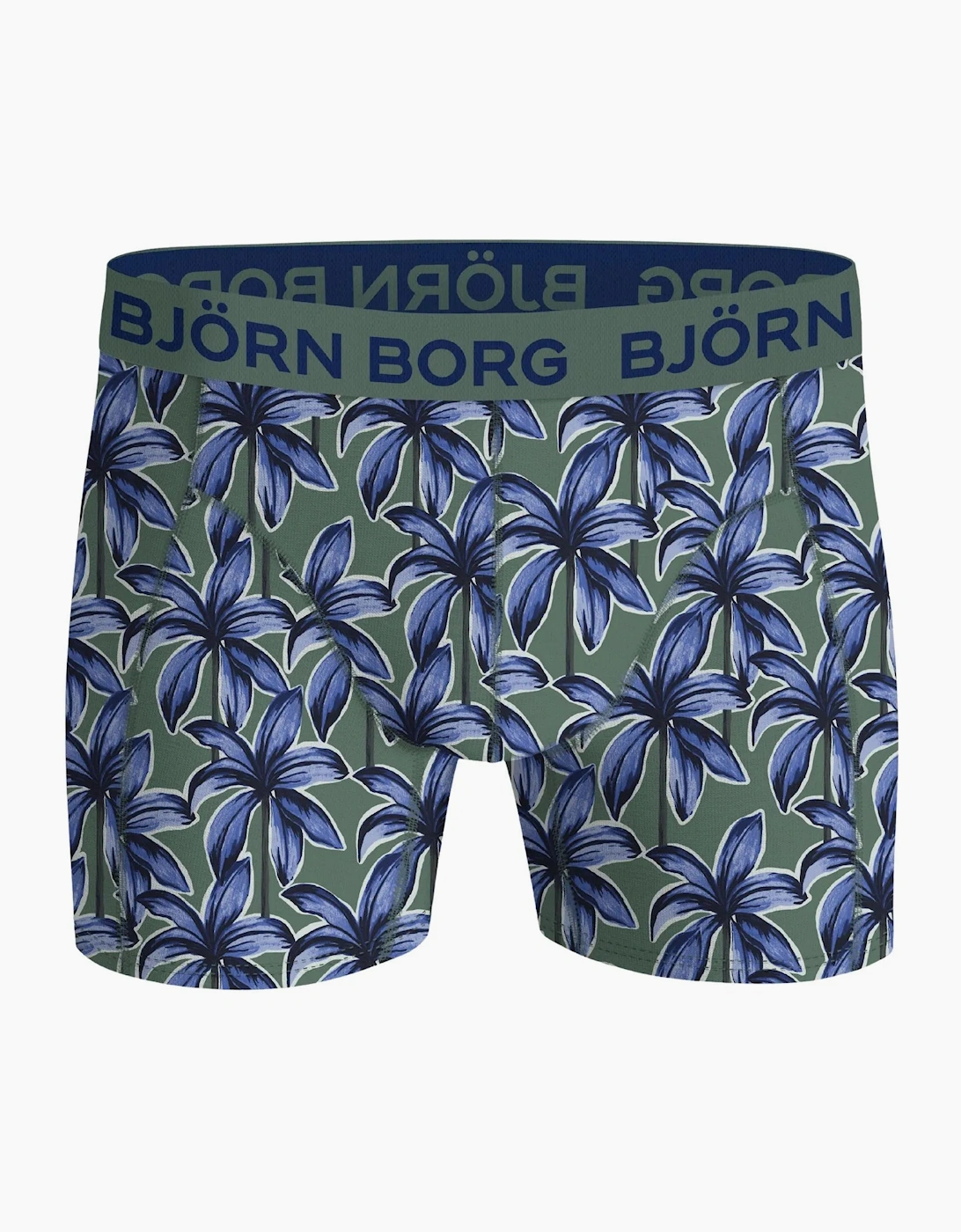 3-Pack Flower Print Boxer Briefs, Blue/Green