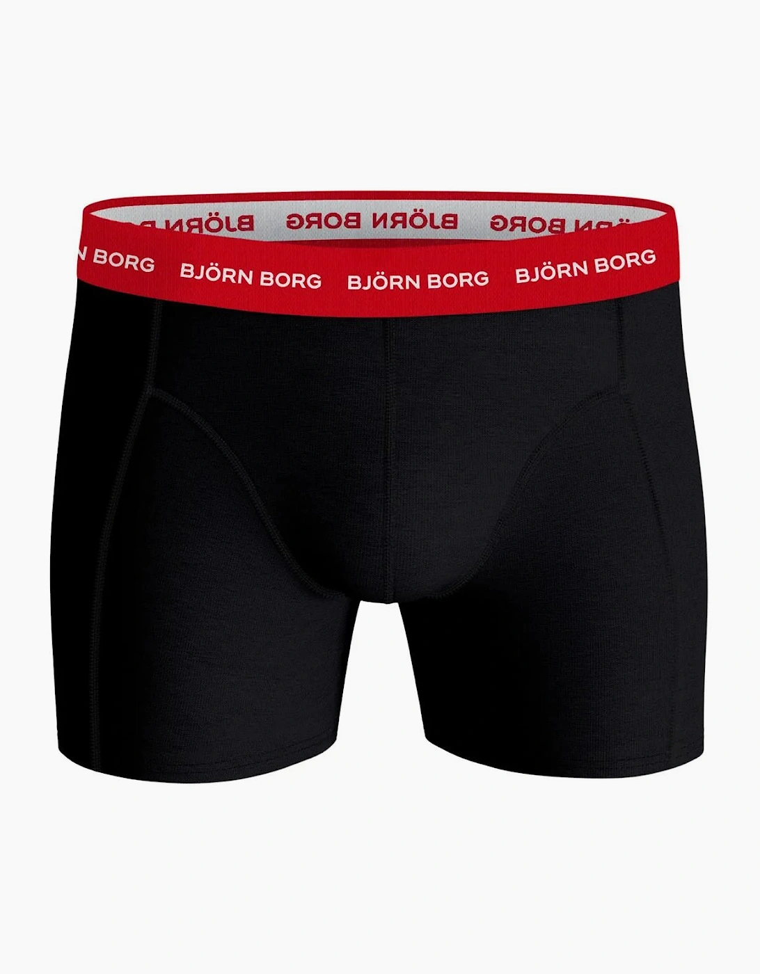 3-Pack Contrast Waistband Boxer Briefs, Black w/ red/blue/navy