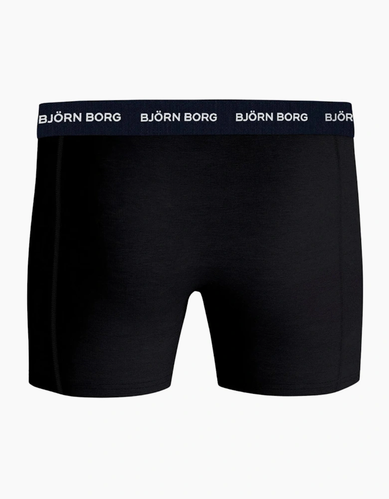 3-Pack Contrast Waistband Boxer Briefs, Black w/ red/blue/navy