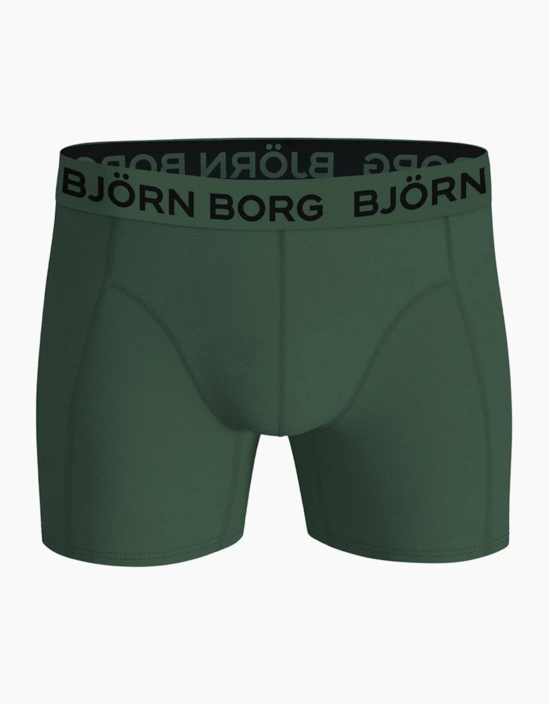 3-Pack Flower Print Boxer Briefs, Blue/Green