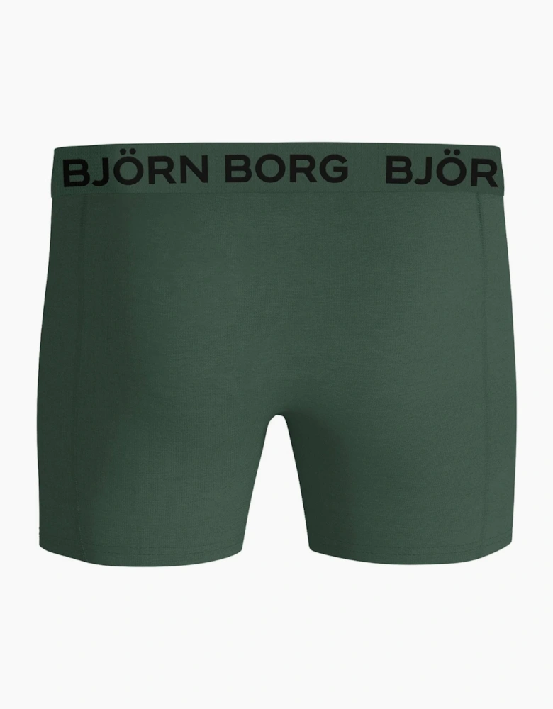 3-Pack Flower Print Boxer Briefs, Blue/Green