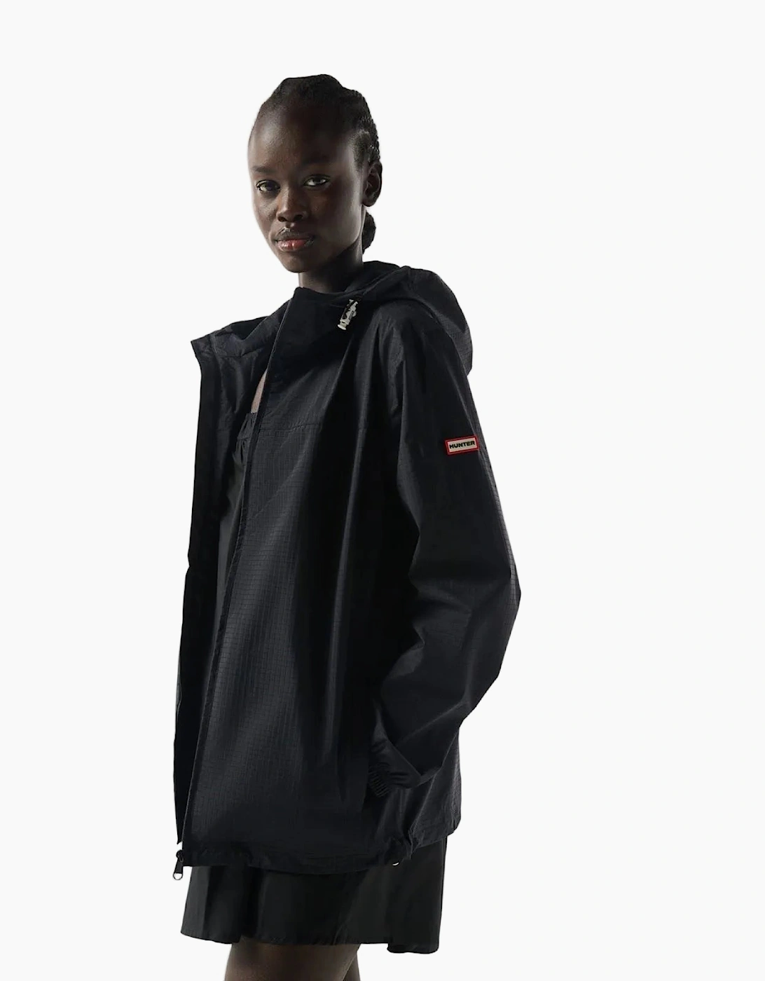 Hunter Hunter Packable Rain Unisex Adults Black Rain Jacket