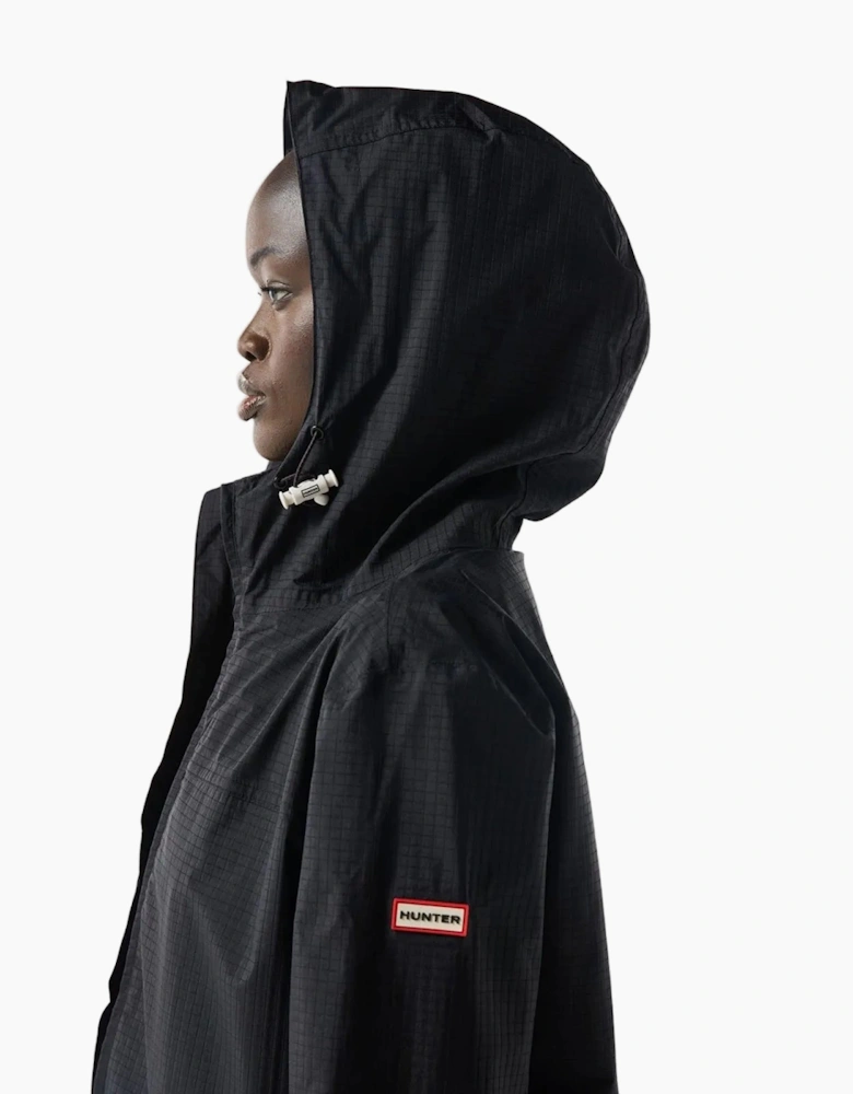Hunter Hunter Packable Rain Unisex Adults Black Rain Jacket