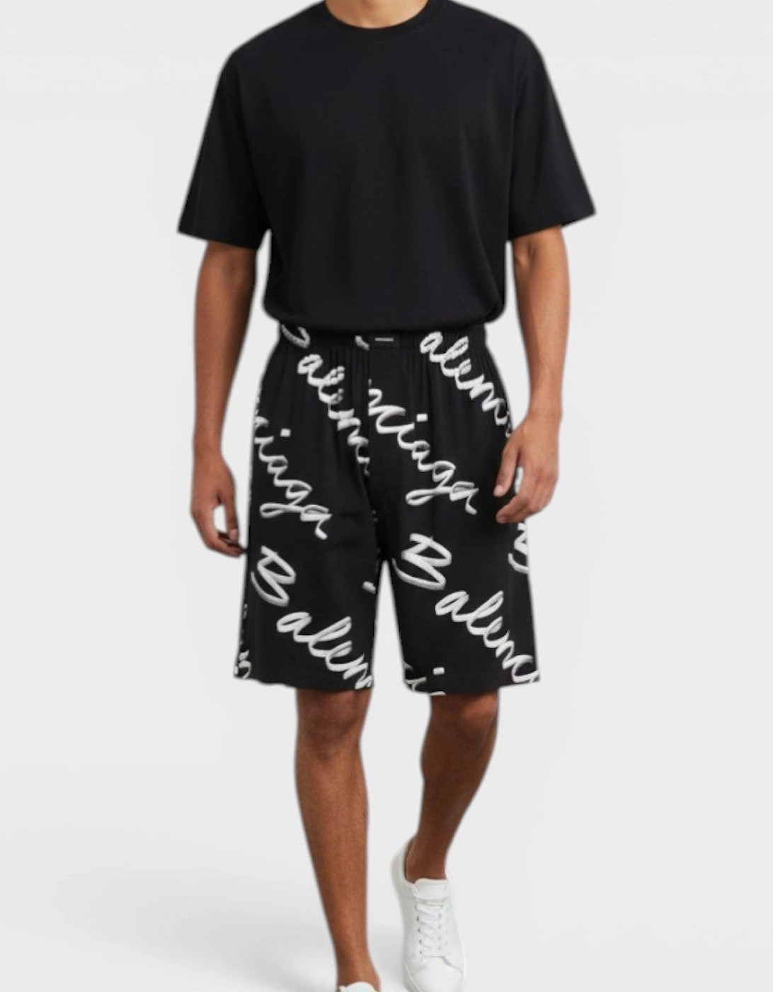 Pyjama Shorts Black White