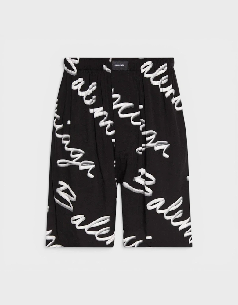 Pyjama Shorts Black White