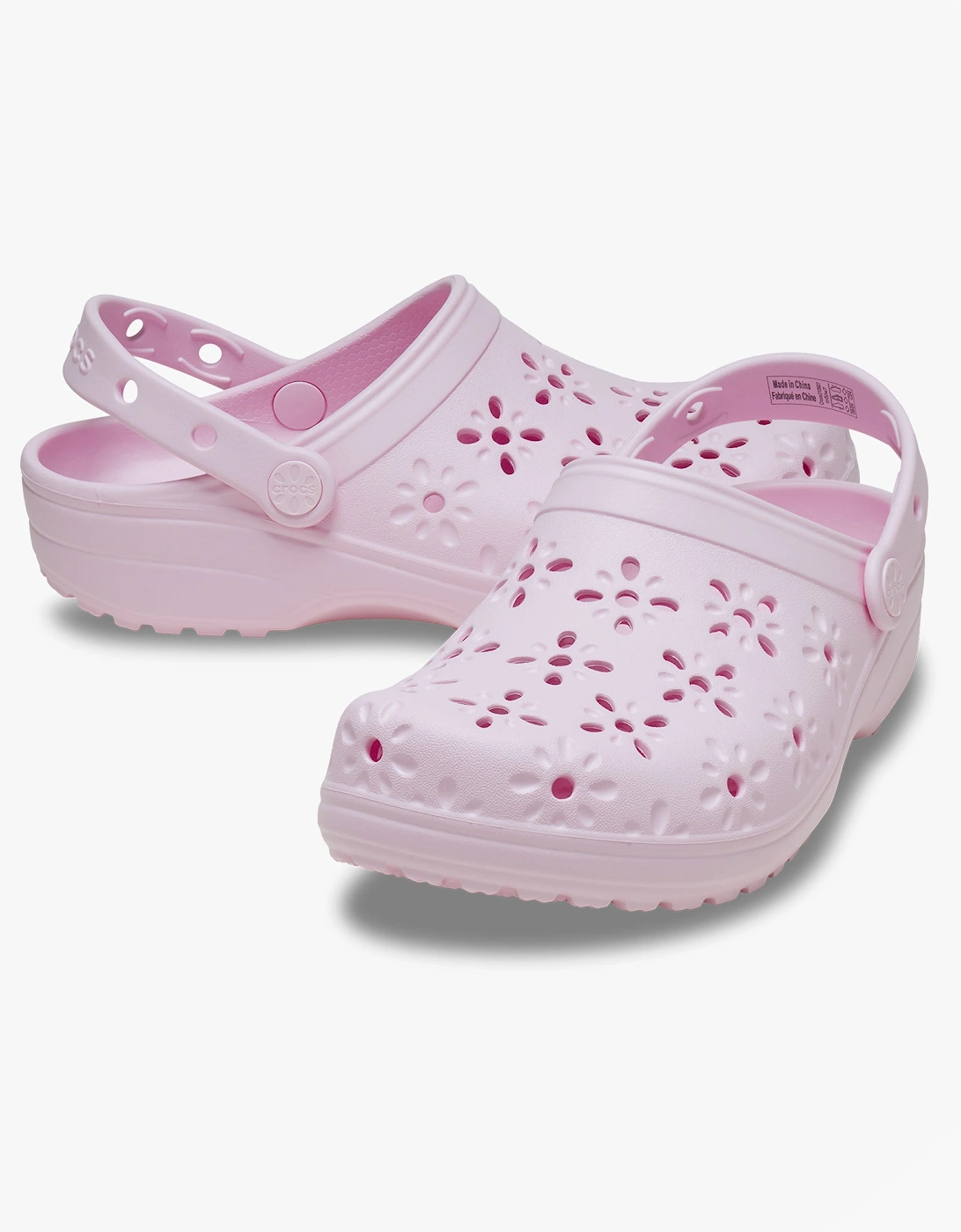 Crocs 210927 CLASSIC FLORAL CUT OUT Womens Clogs Pink