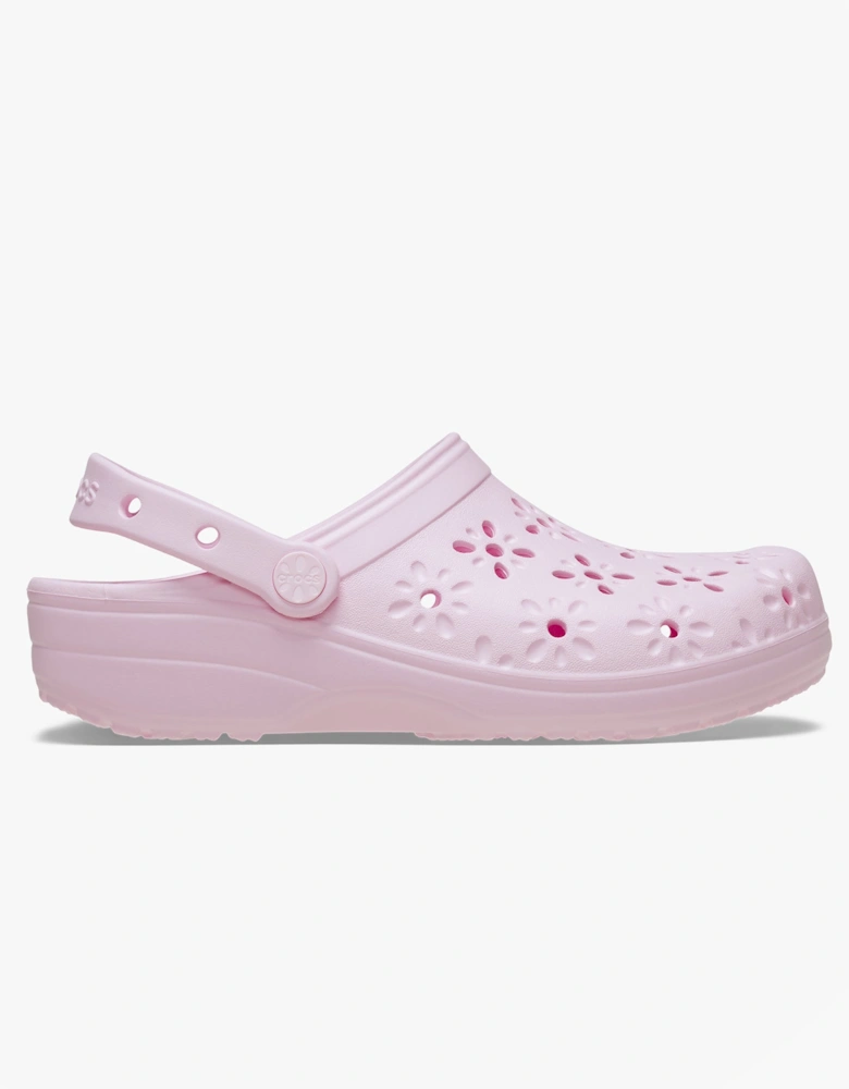 Crocs 210927 CLASSIC FLORAL CUT OUT Womens Clogs Pink