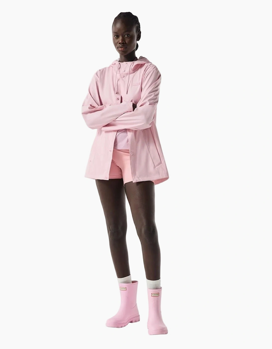 Hunter Izzy Hooded Women's Pink Rain Jacket