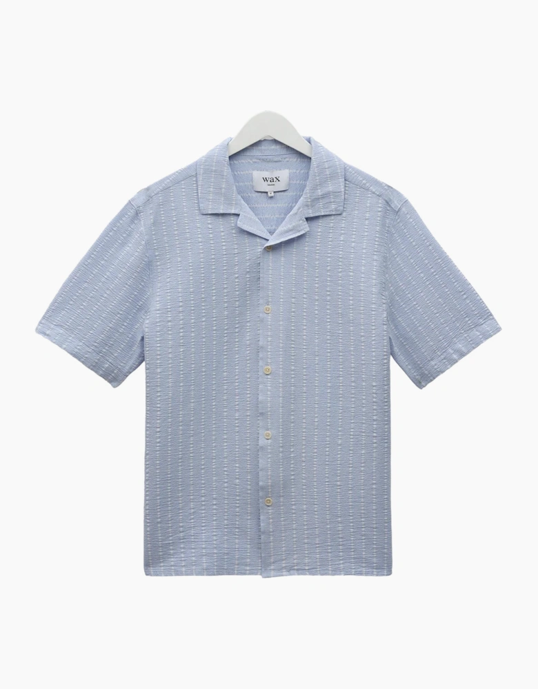 Wax London Didcot Seersucker Stripe Short Sleeve Shirt
