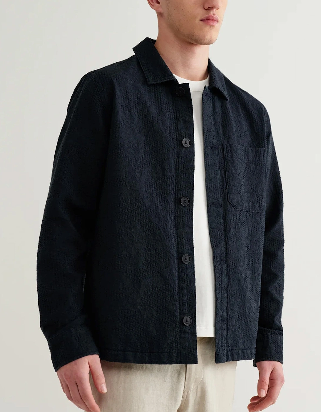 Wax London Rockley Honeycomb Jacquard Overshirt