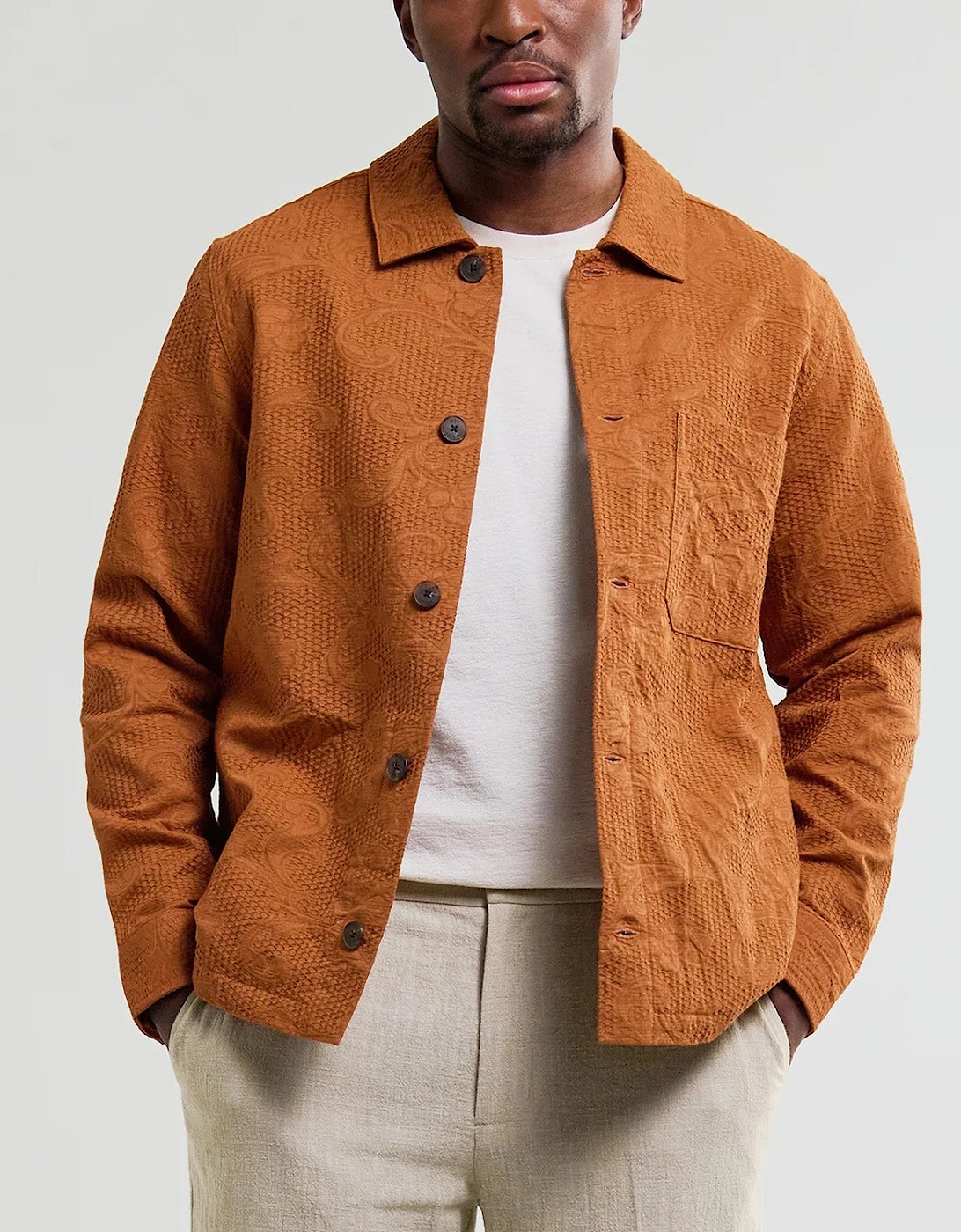 Wax London Rockley Honeycomb Jacquard Overshirt