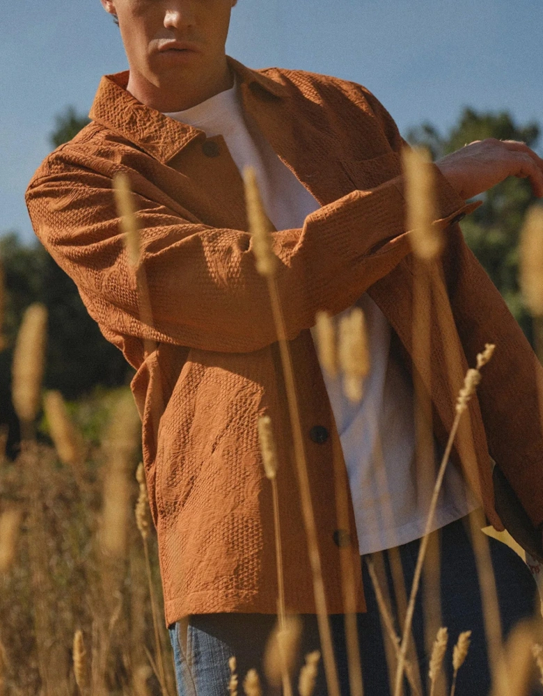 Wax London Rockley Honeycomb Jacquard Overshirt