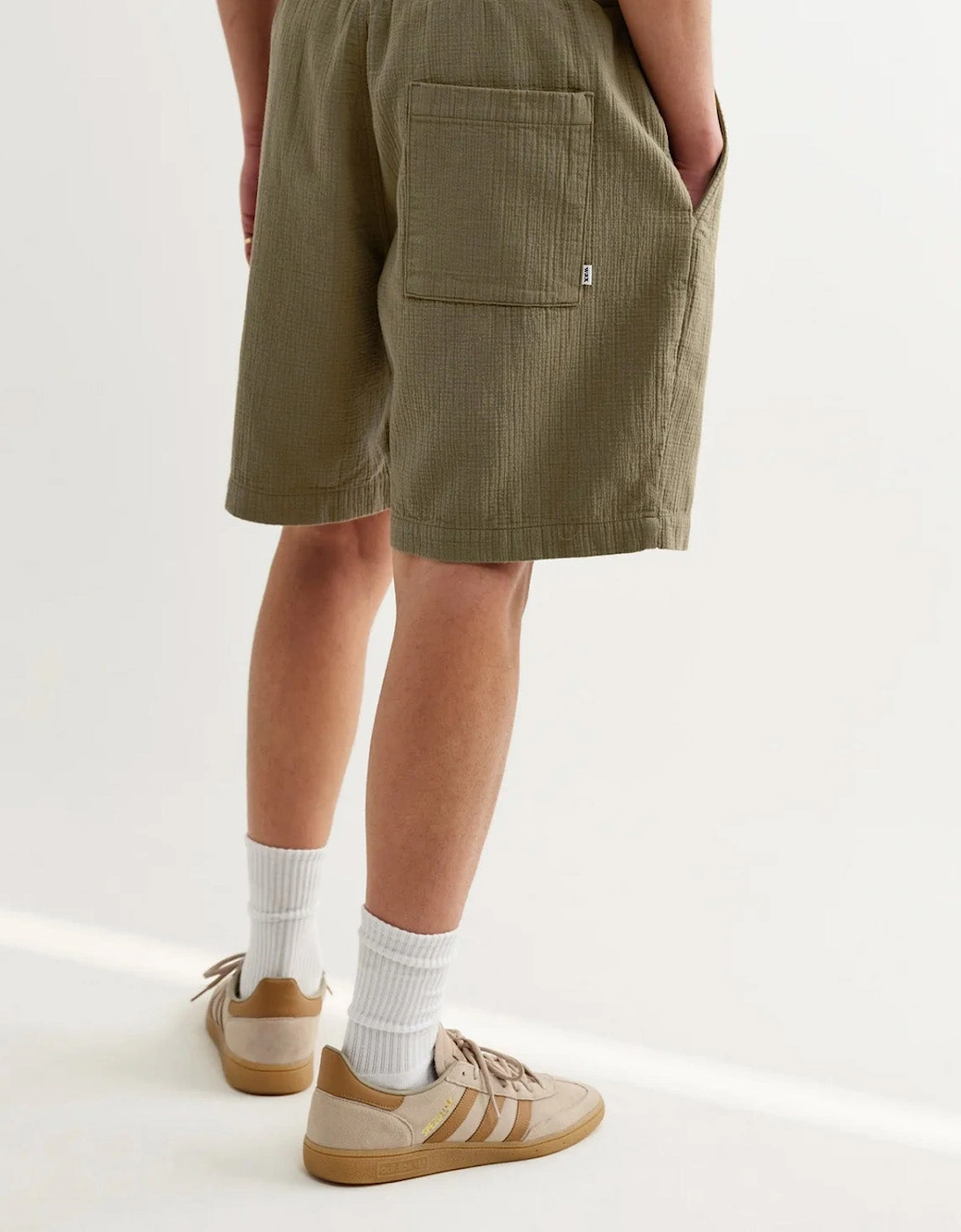 Wax London Kurt Crinkle Cotton Linen Shorts