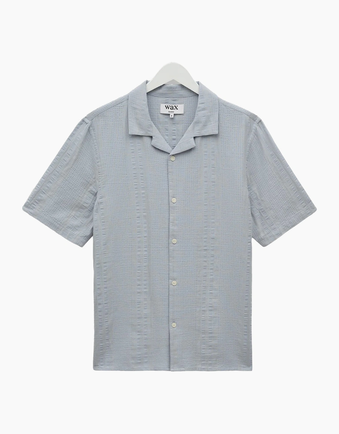 Wax London Men's Wax London Didcot Double Weave Seersucker Short Sleeve Shirt - Blue
