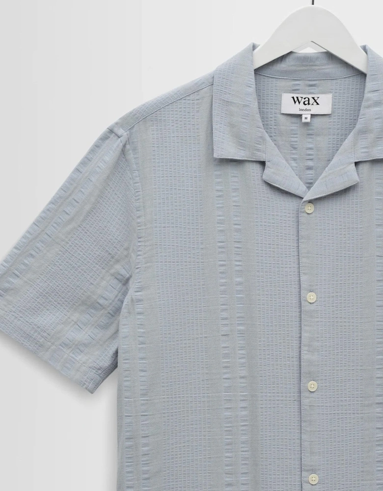 Wax London Didcot Double Weave Seersucker Short Sleeve Shirt