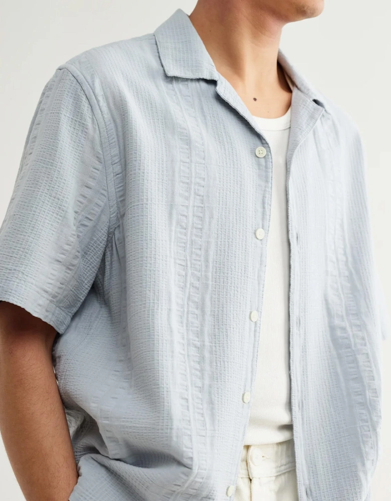 Wax London Didcot Double Weave Seersucker Short Sleeve Shirt