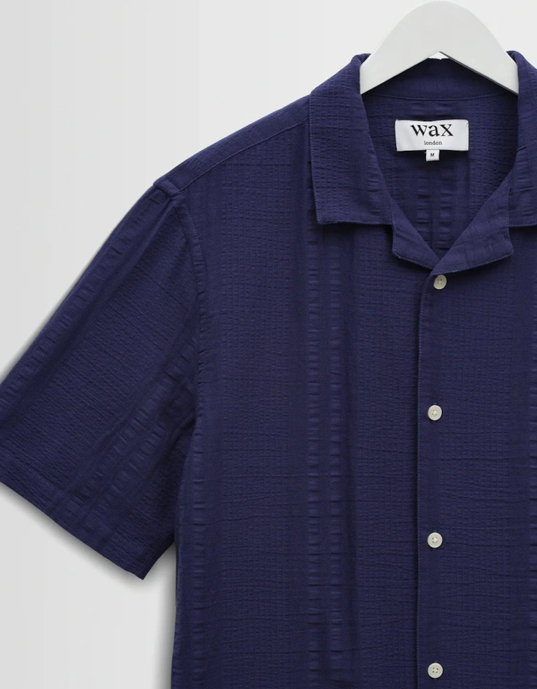 Wax London Didcot Double Weave Seersucker Short Sleeve Shirt
