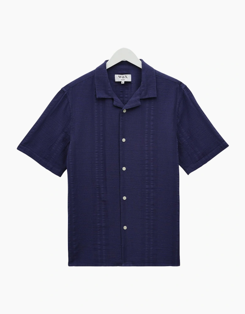 Wax London Didcot Double Weave Seersucker Short Sleeve Shirt