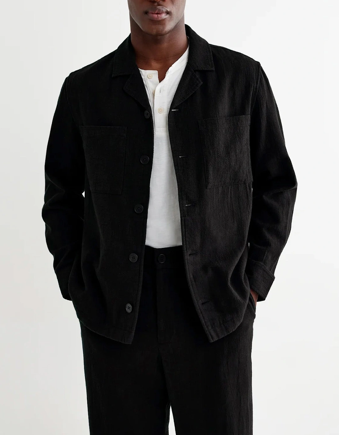 Wax London Aldred Linen Cotton Revere Overshirt