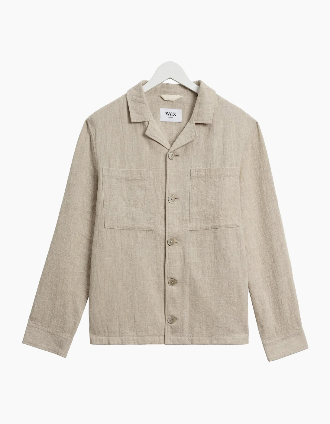 Wax London Wax London Aldred Linen Cotton Revere Overshirt - Cream