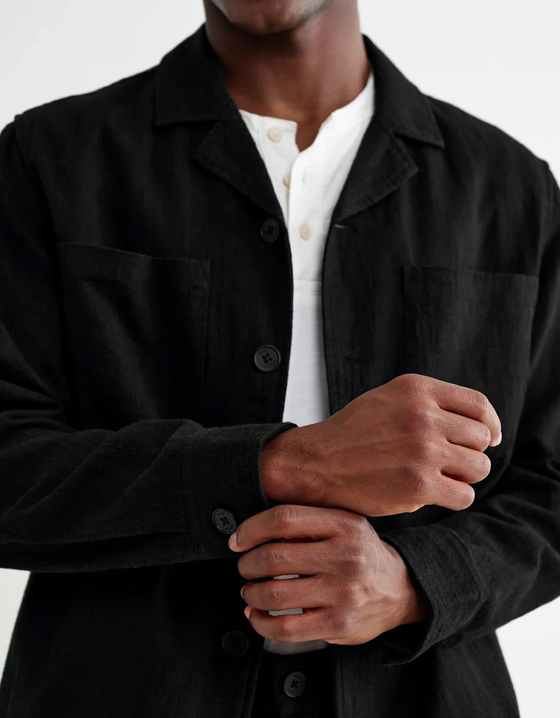 Wax London Aldred Linen Cotton Revere Overshirt