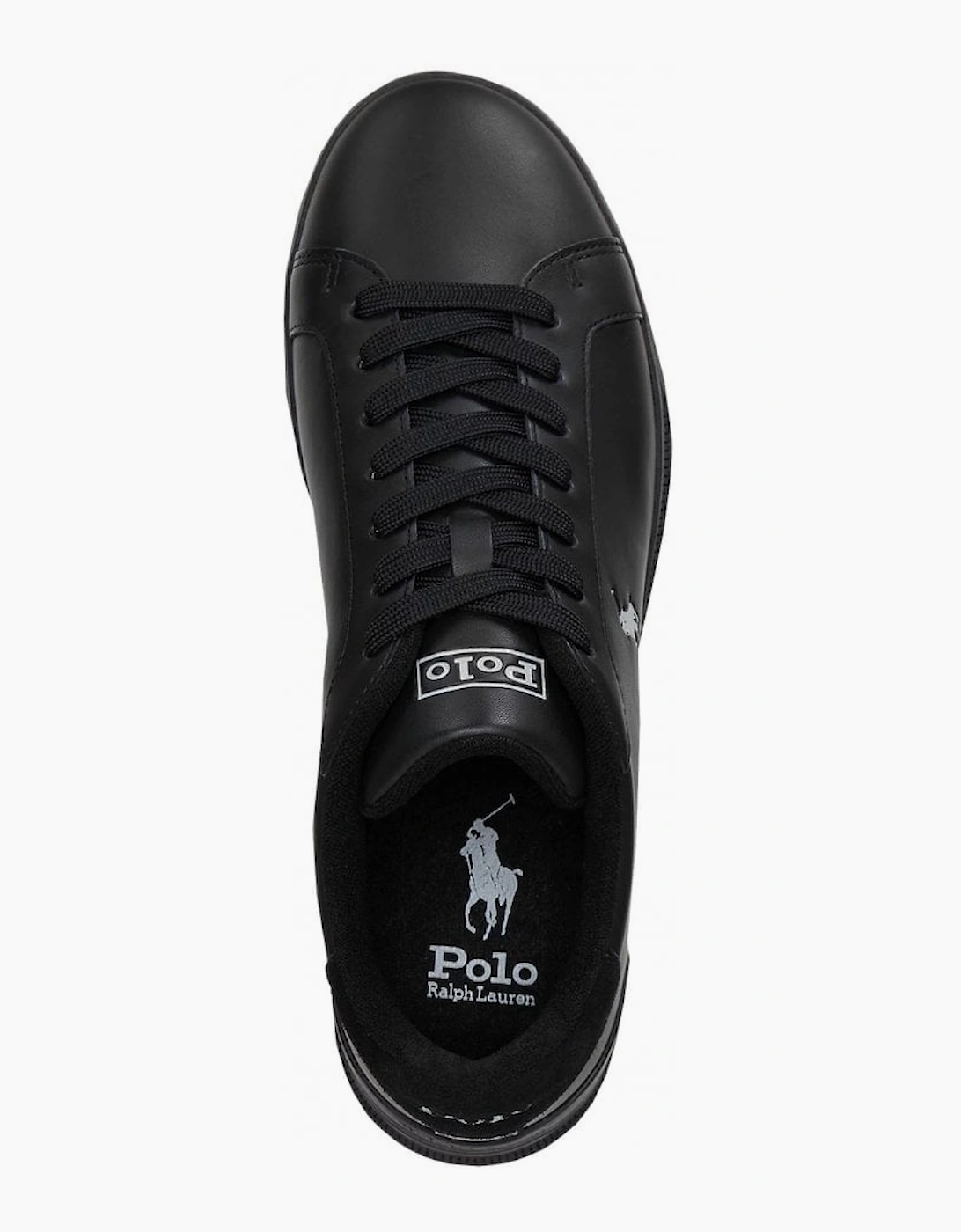 Ralph Lauren Men's Black Heritage Court Leather Trainer