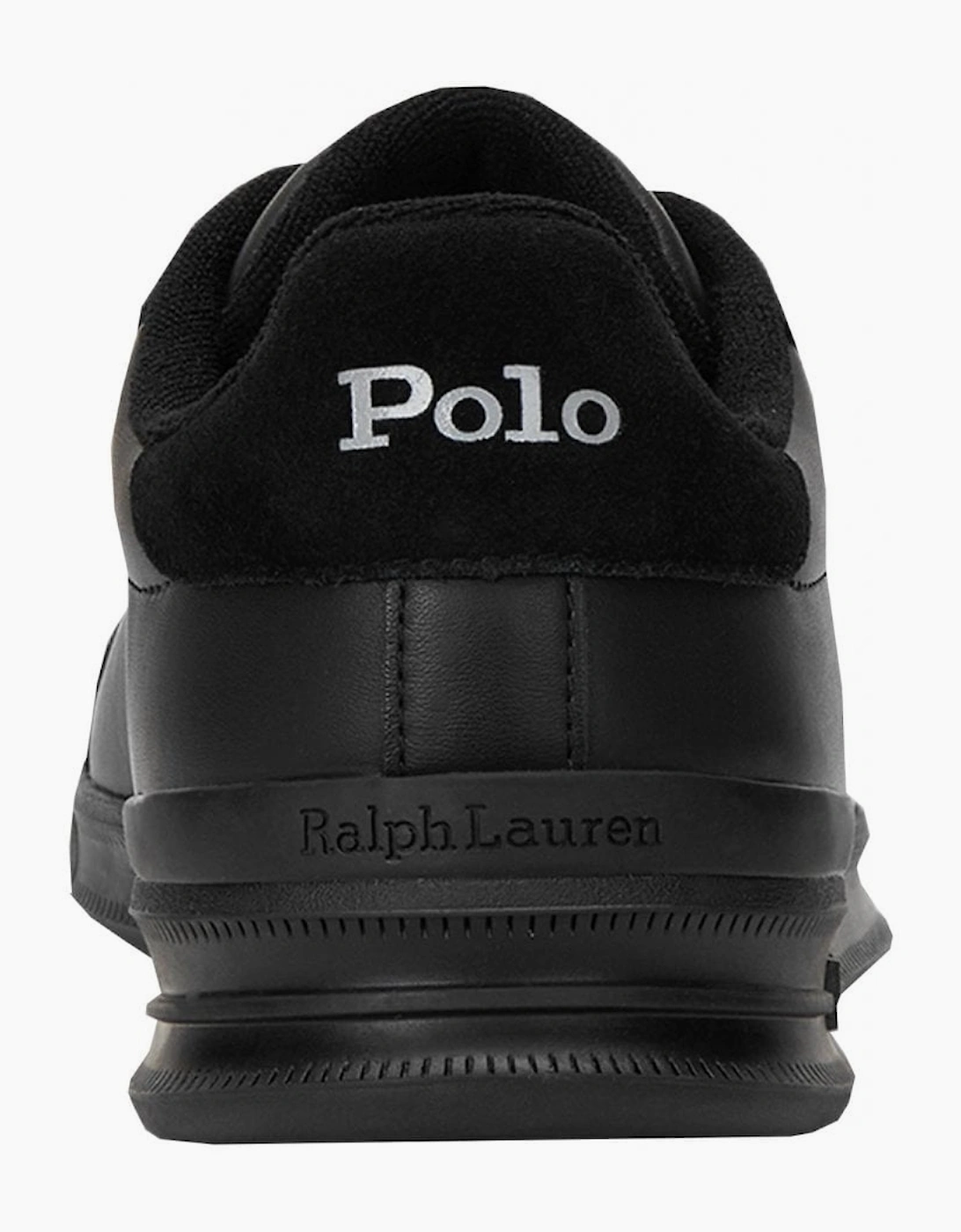Ralph Lauren Men's Black Heritage Court Leather Trainer