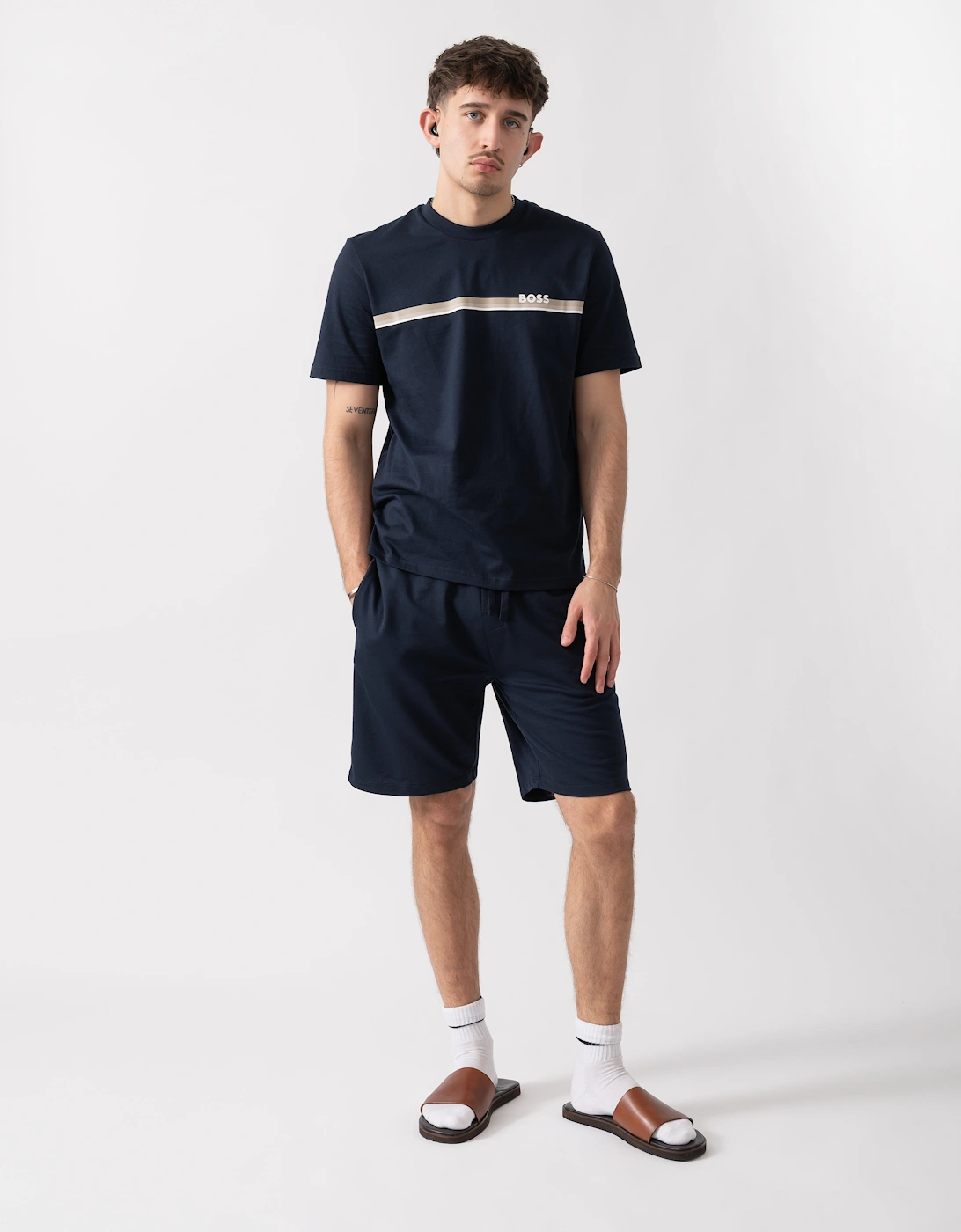 BOSS Orange Authentic Mens Loungewear T-Shirt 50561470 - Dark Blue 405