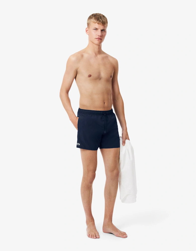 Lacoste Mens Light Quick-Dry Swim Shorts - Navy Blue/Green 802