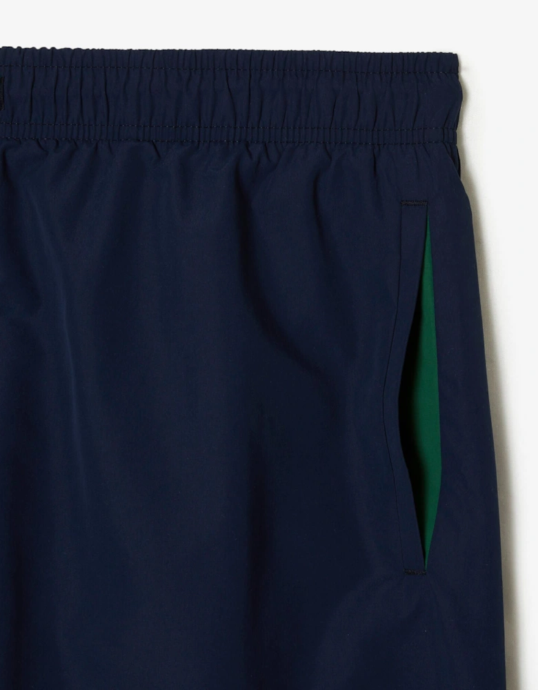 Lacoste Mens Light Quick-Dry Swim Shorts - Navy Blue/Green 802