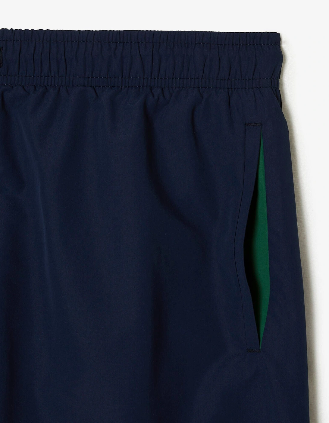 Lacoste Mens Light Quick-Dry Swim Shorts - Navy Blue/Green 802