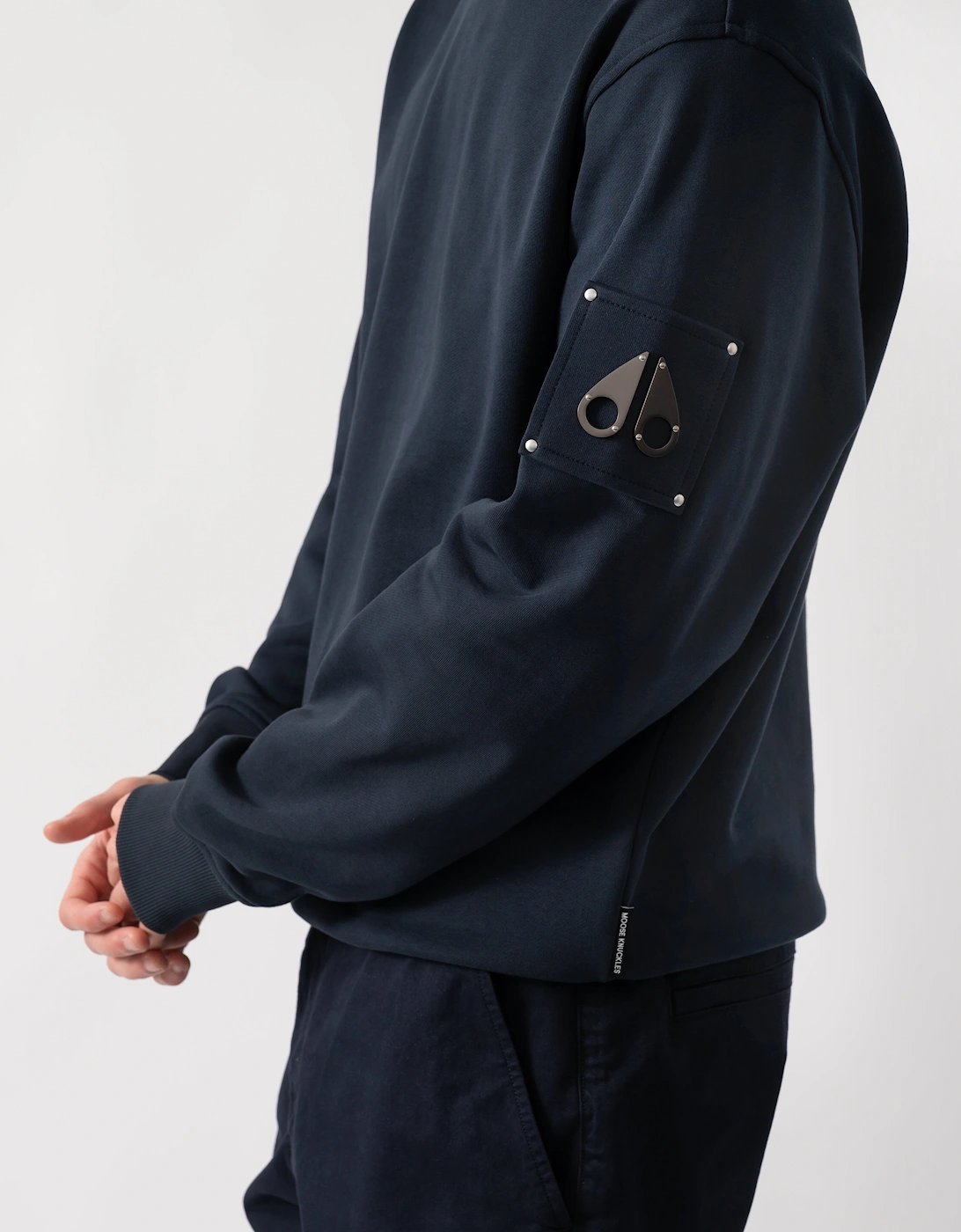 Moose Knuckles Hartsfield Mens Crew Neck Sweatshirt - Navy 833