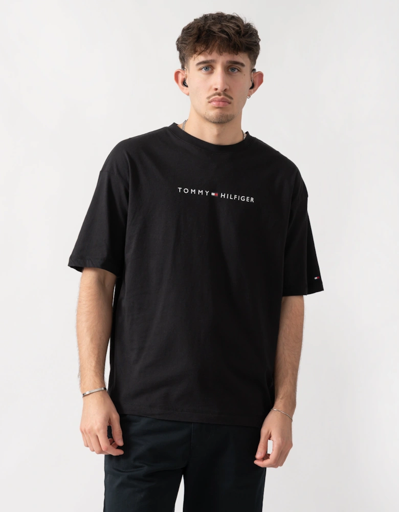 Tommy Hilfiger Logo Mens Lounge Tee - Black