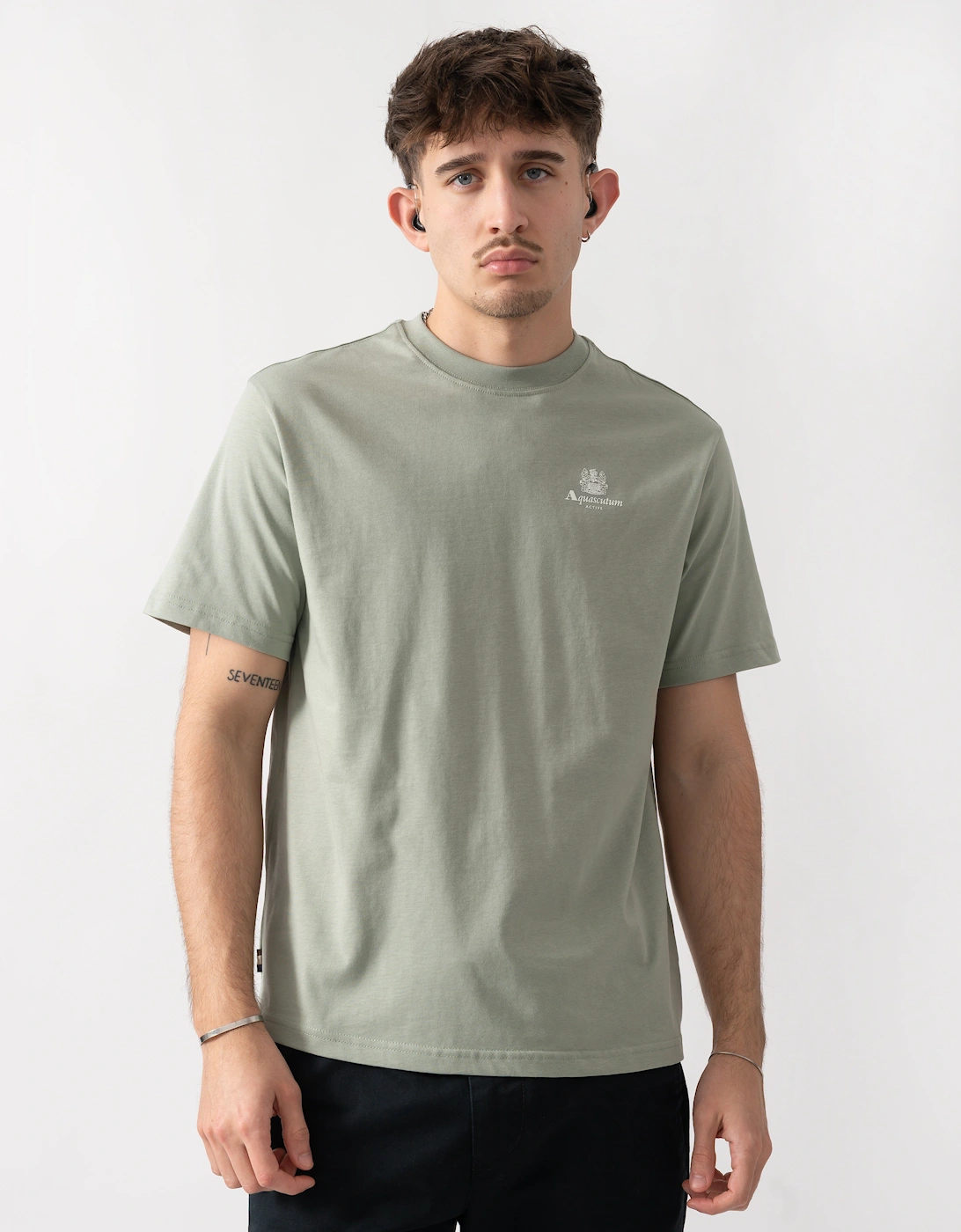 Aquascutum Mens Small Logo T-Shirt - Salvia 34, 5 of 4