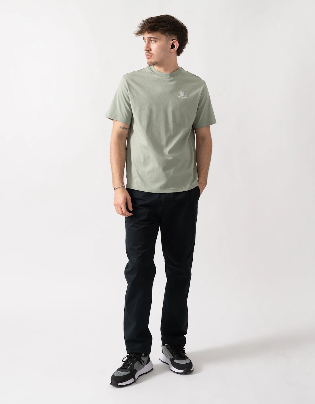 Aquascutum Mens Small Logo T-Shirt - Salvia 34