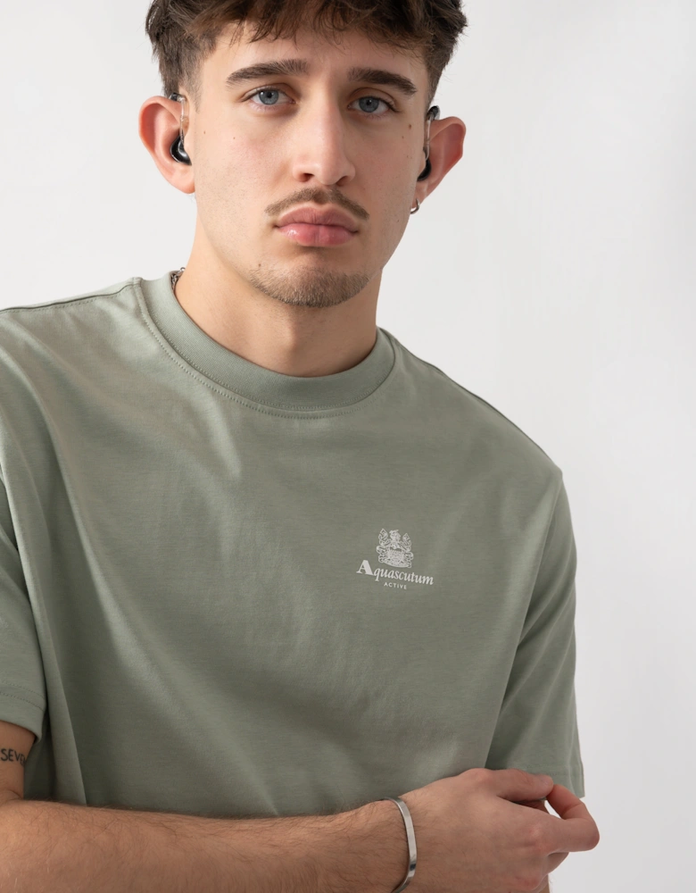 Aquascutum Mens Small Logo T-Shirt - Salvia 34
