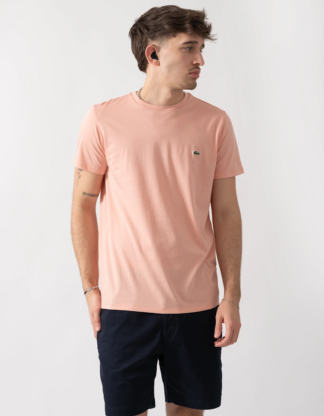 Lacoste Men's Orange Crew Neck Pima Cotton Jersey T-Shirt - Miami Ui2  40 L