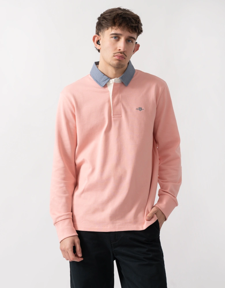 GANT Mens Regular Fit Chambray Heavy Rugger - 671 Bubblegum Pink
