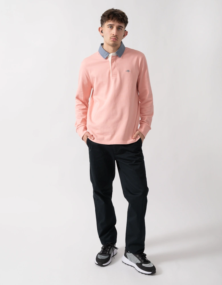 GANT Mens Regular Fit Chambray Heavy Rugger - 671 Bubblegum Pink