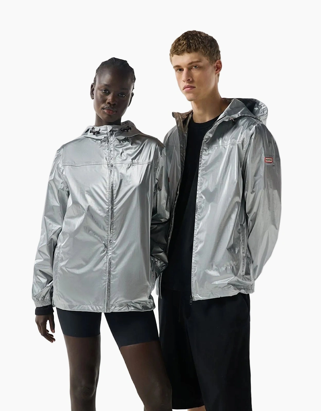 Hunter Hunter Packable Unisex Adults Silver Rain Jacket