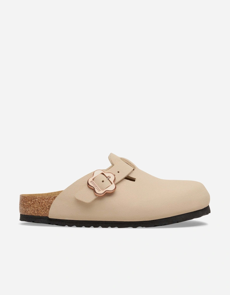BIRKENSTOCK Girls Boston Flower Buckle BFBC Clogs in Beige