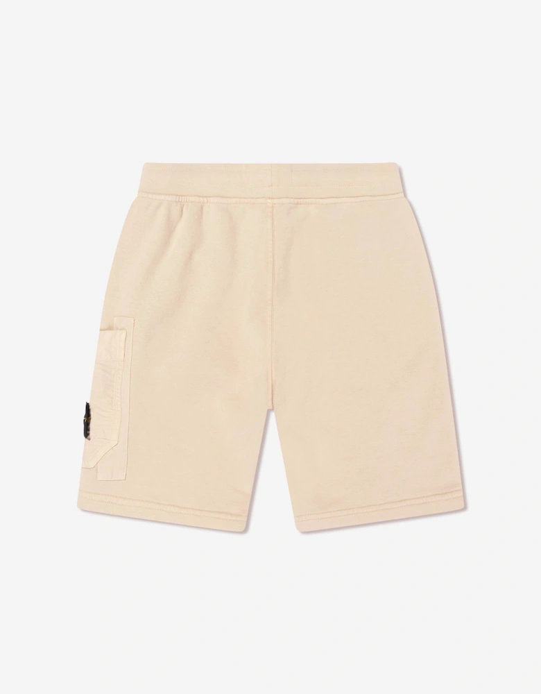 Stone Island Boys Logo Pocket Shorts in Beige