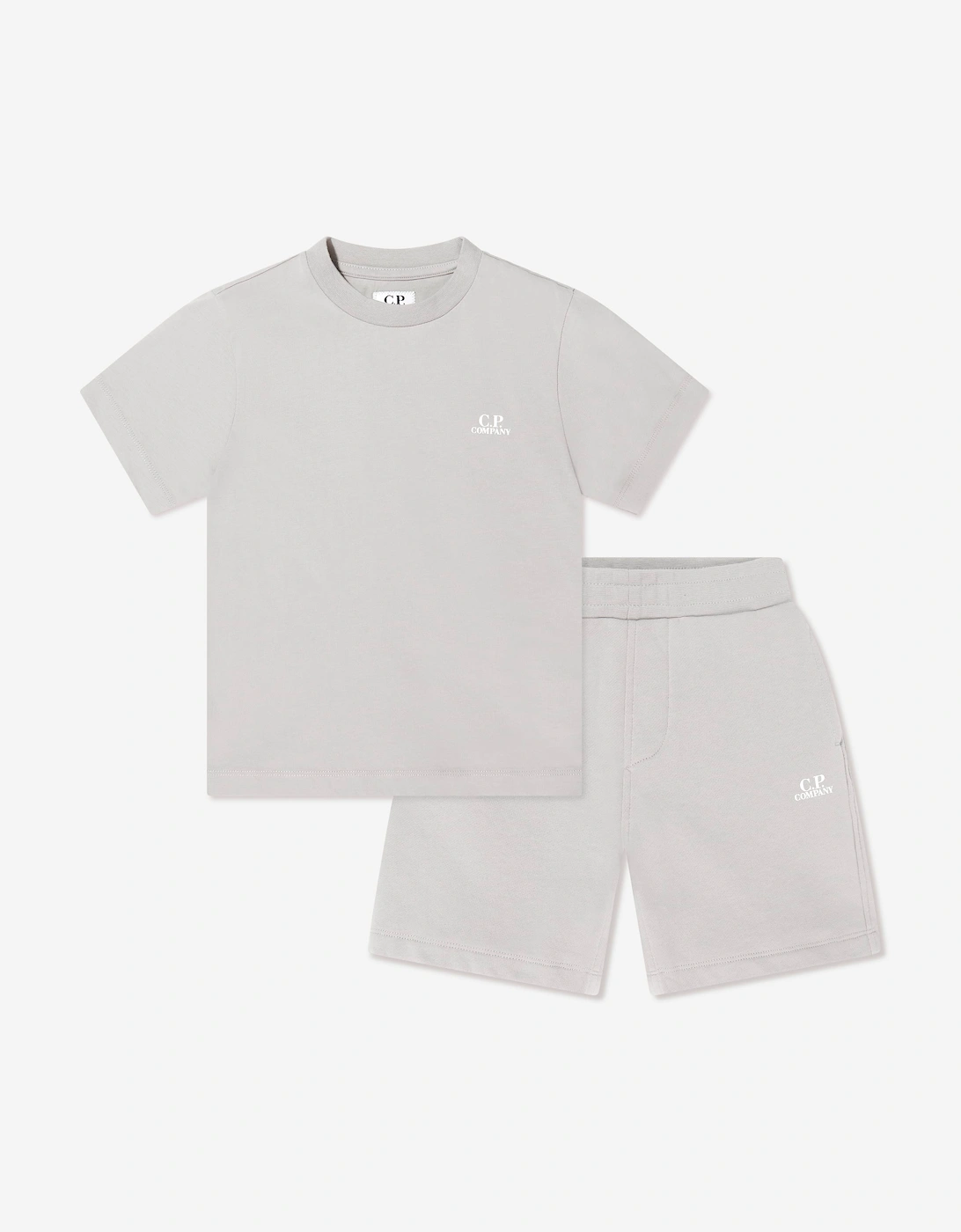 C.P. Company Boys Cotton Jersey Logo Short Set in Grey, 6 of 5