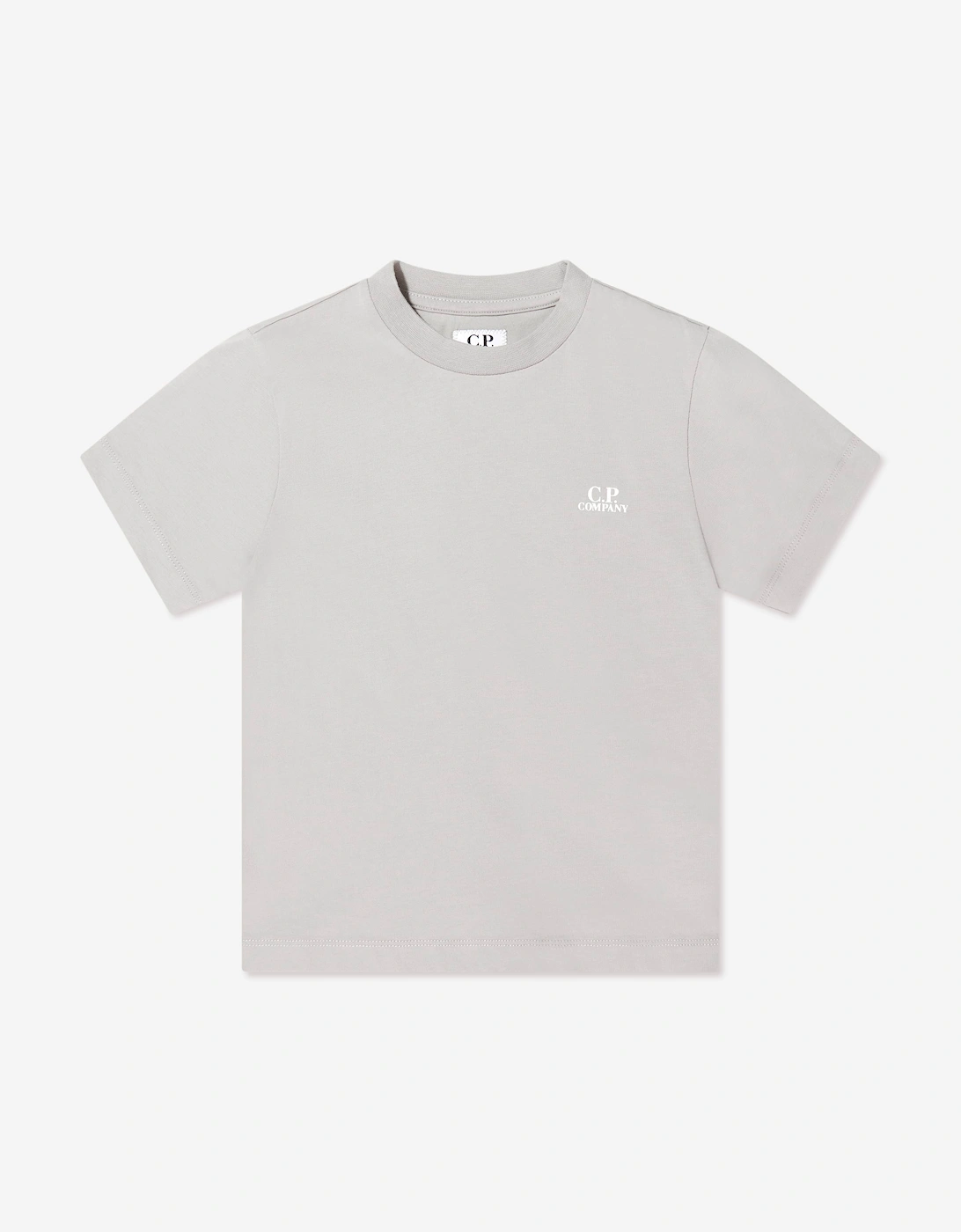 C.P. Company Boys Cotton Jersey Logo Short Set in Grey