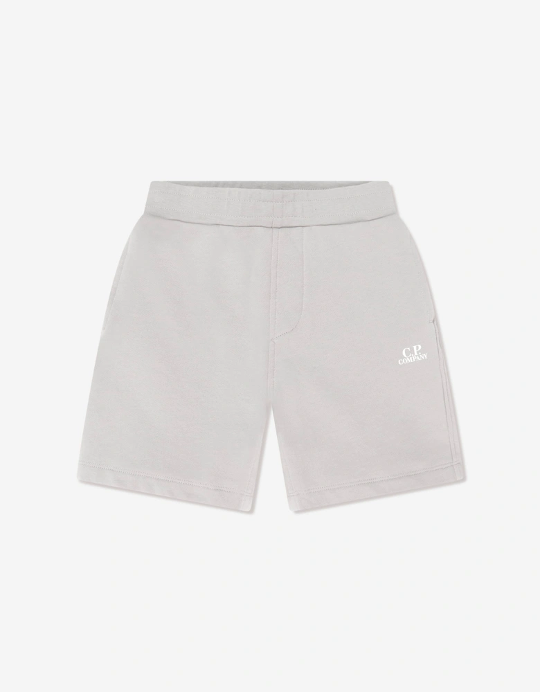 C.P. Company Boys Cotton Jersey Logo Short Set in Grey