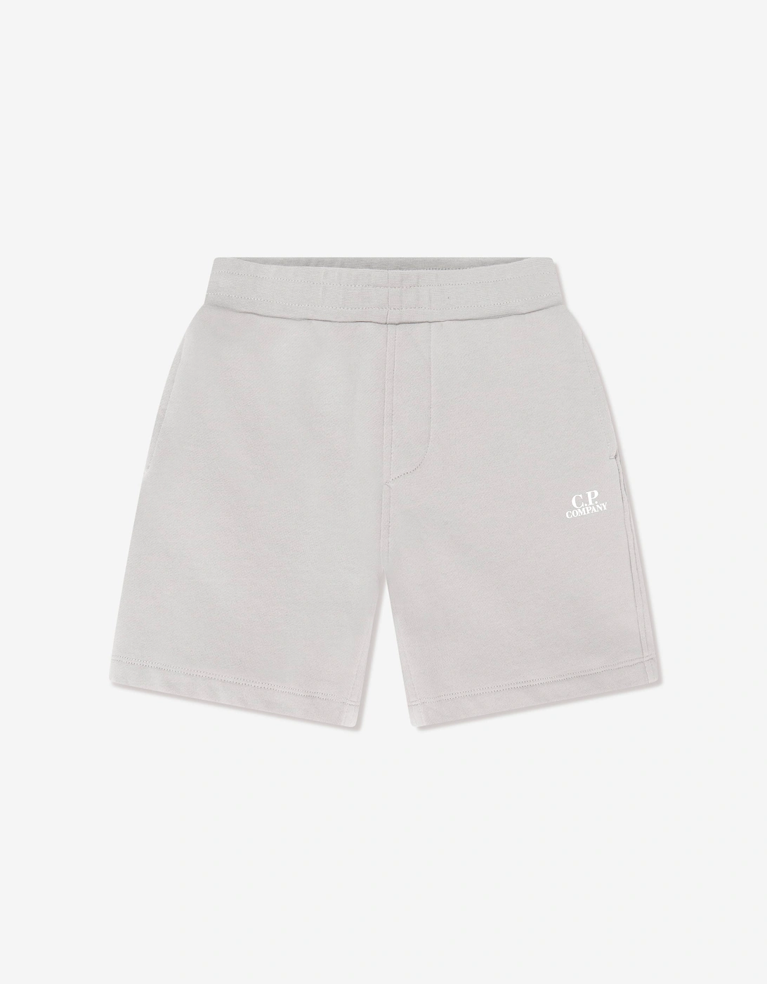 C.P. Company Boys Cotton Jersey Logo Short Set in Grey